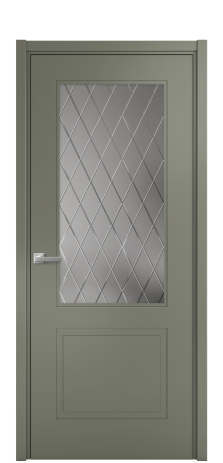 Дверь межкомнатная Плэйн 2 Цвет Зеленый Покрытие Эмаль  Наличник L 50 Цена 45168